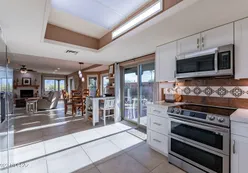 Open kitchen and dining room.