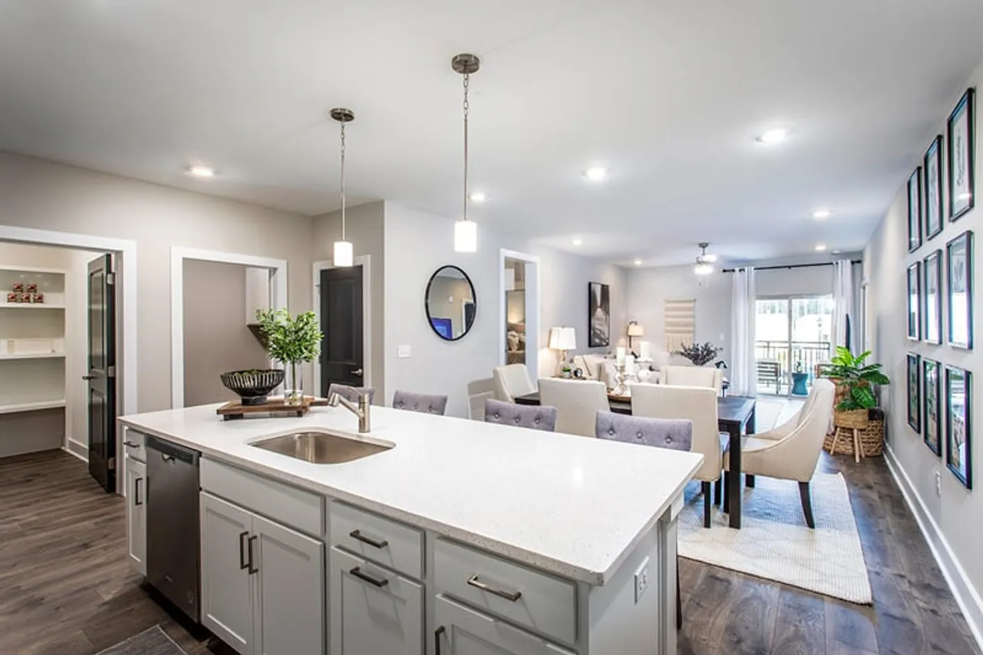 Kitchen Island and Dining Area