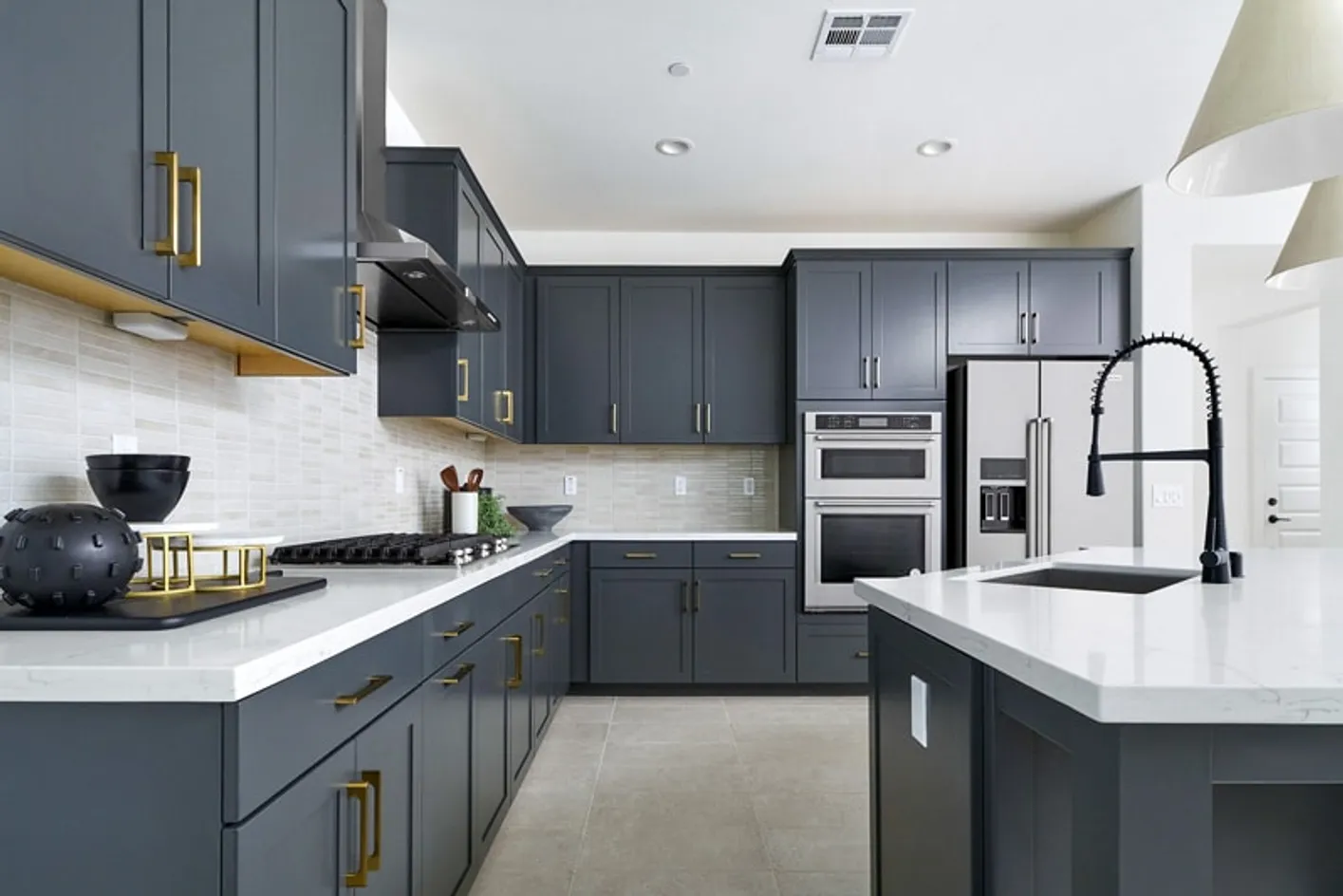 Kitchen with Blue Cabinets