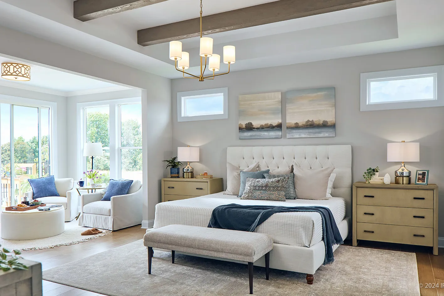 bedroom with sitting area