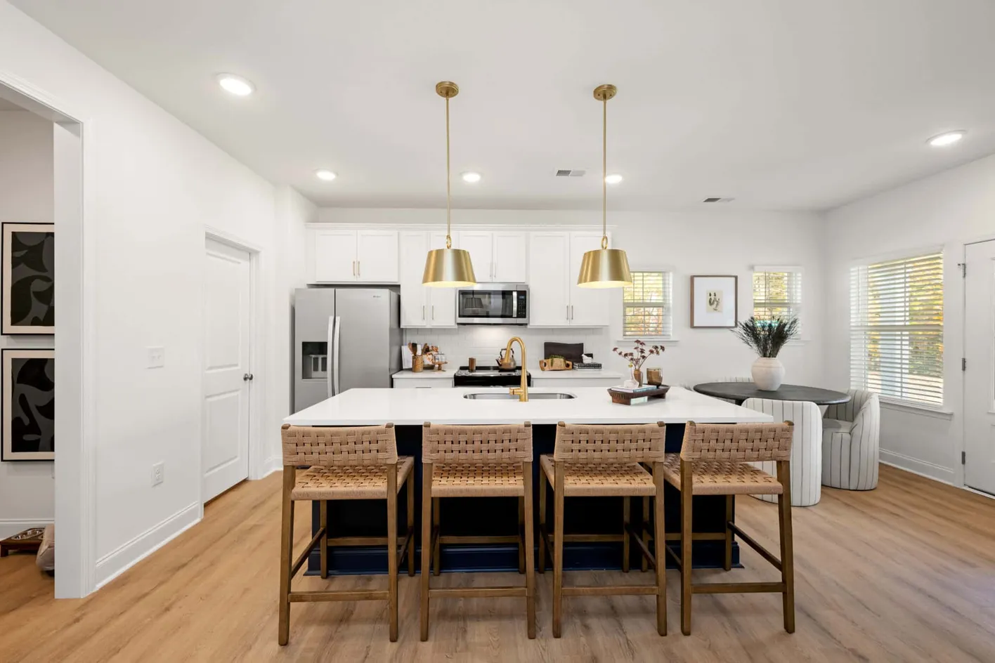 Kitchen with island and stainless steel appliances