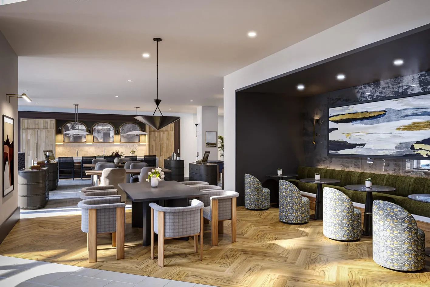 Private dining and entertaining space available for residents.
