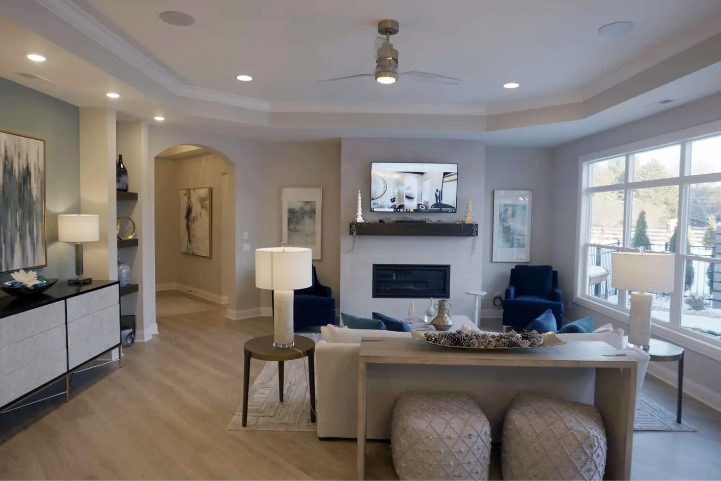 Spacious living area with modern design