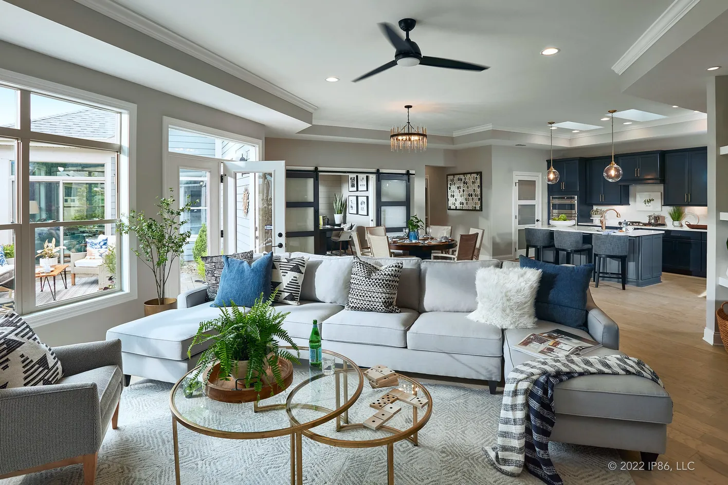 Spacious great room interior