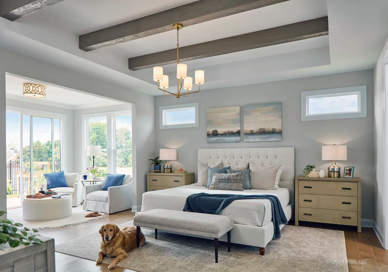 Bedroom with sitting area