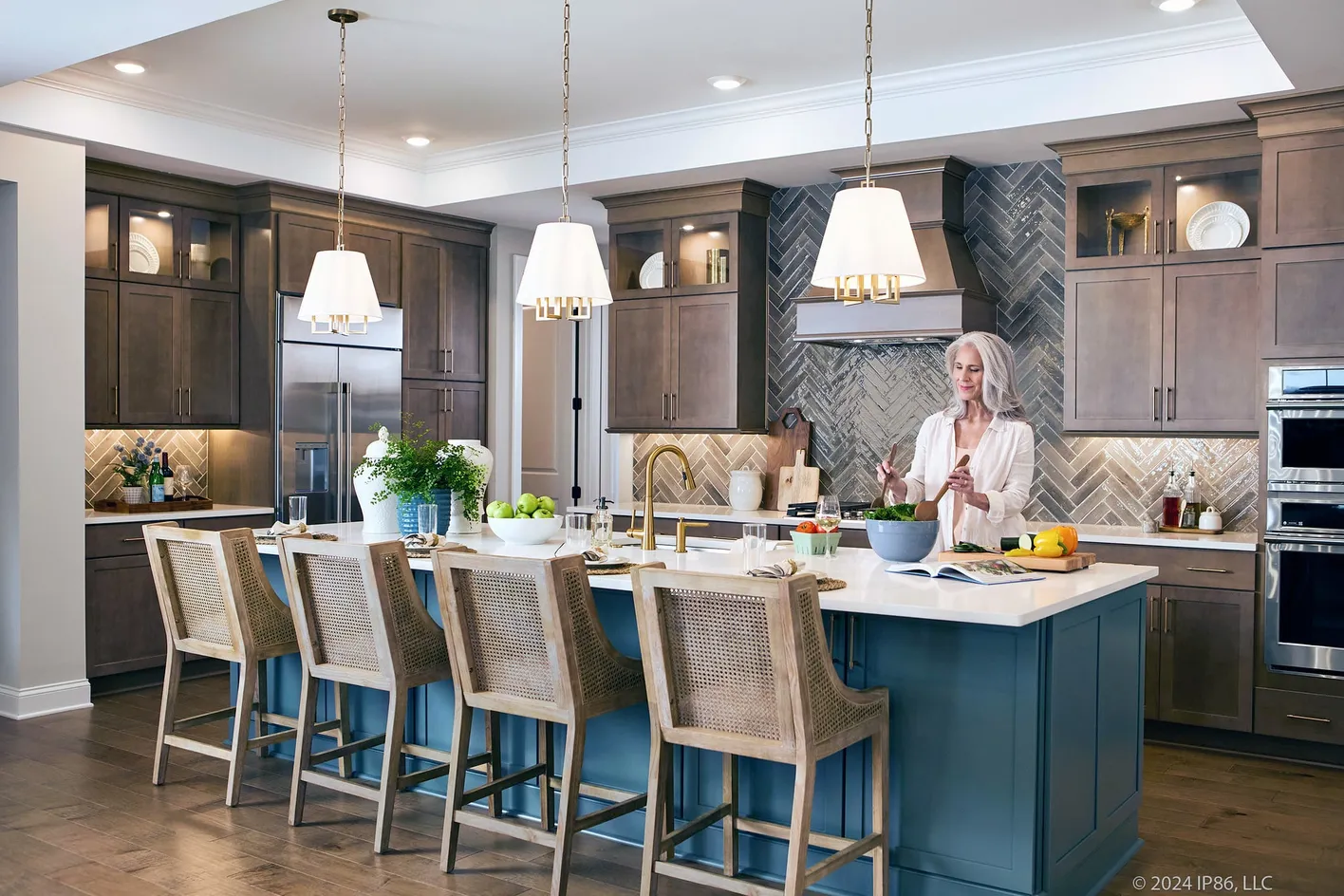 Kitchen with large island seating