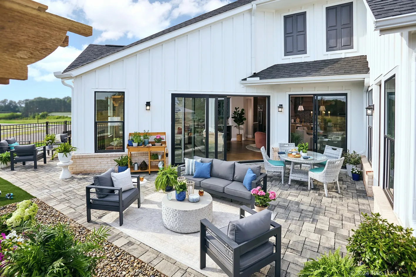 Private courtyard with patio seating