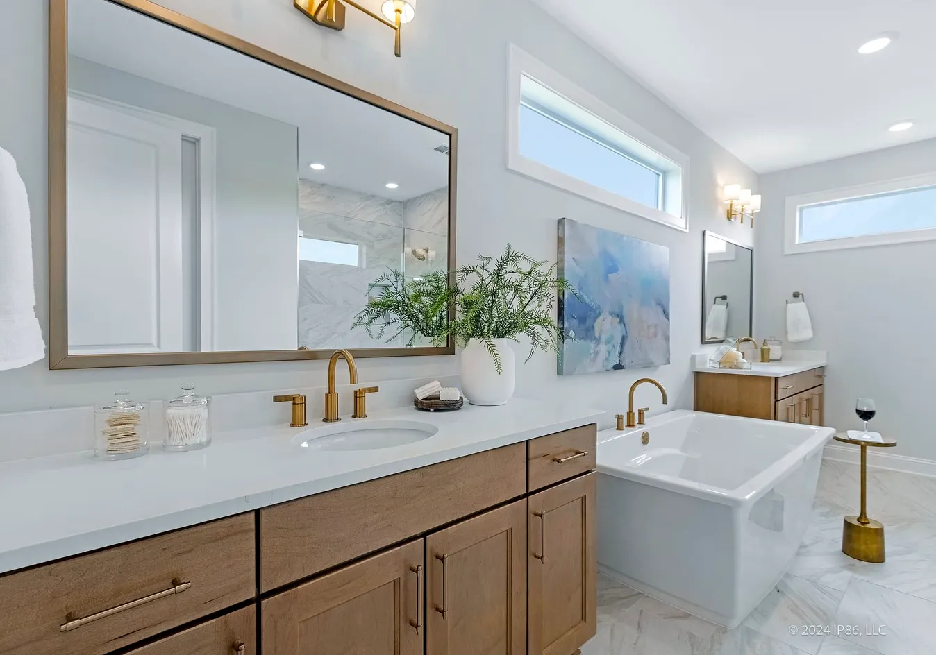 Spa bathroom with soaking tub
