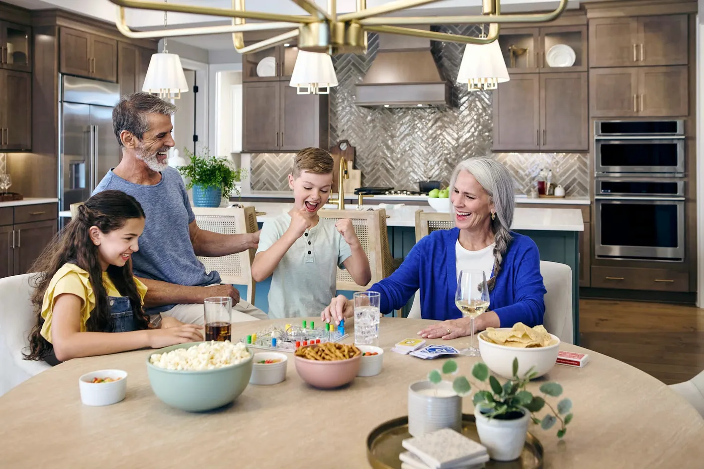 Family gathering in kitchen