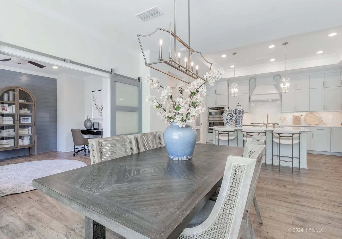 Dining room with large table