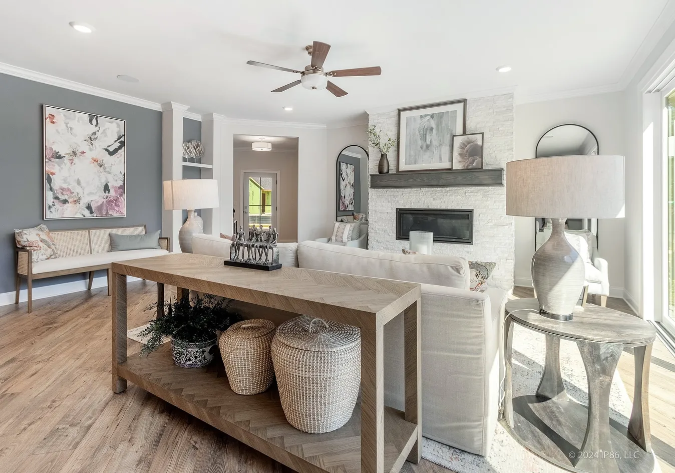 Living room with console table