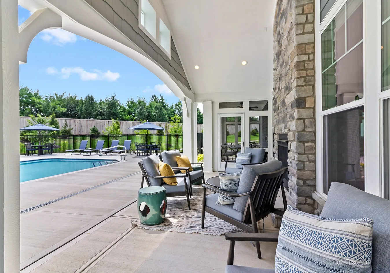 Covered pool patio