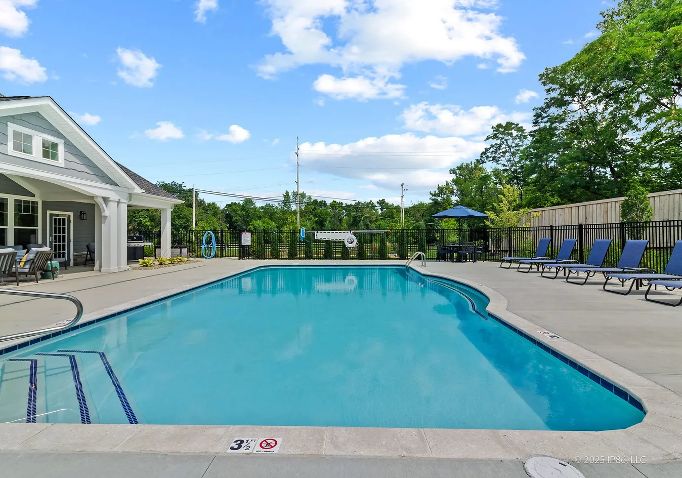 Pool with clubhouse