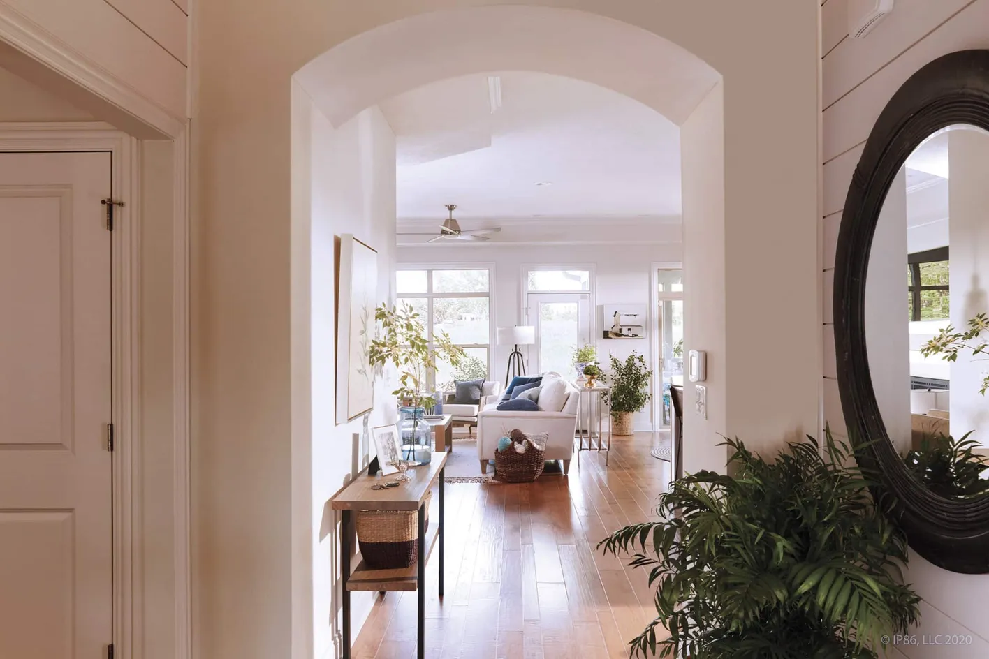 Bright hallway leading into open living space
