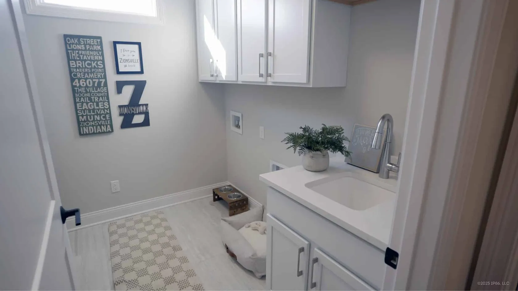 Laundry room with built-in sink
