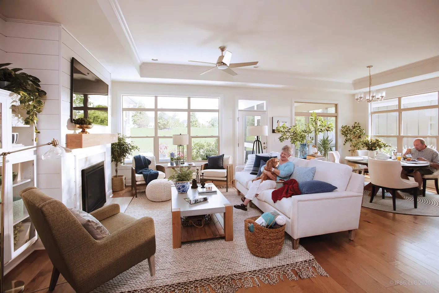 Comfortable living space with cozy seating and outdoor views