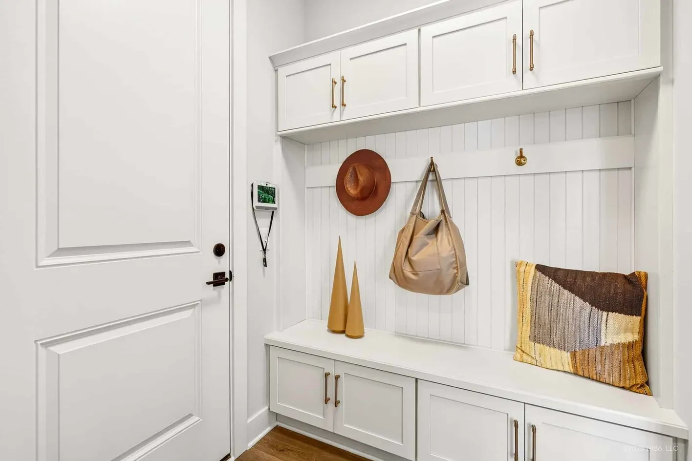 Mudroom with built-in bench