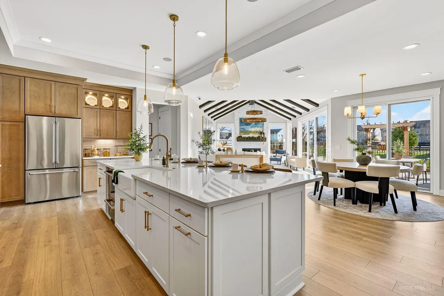 Open kitchen with island