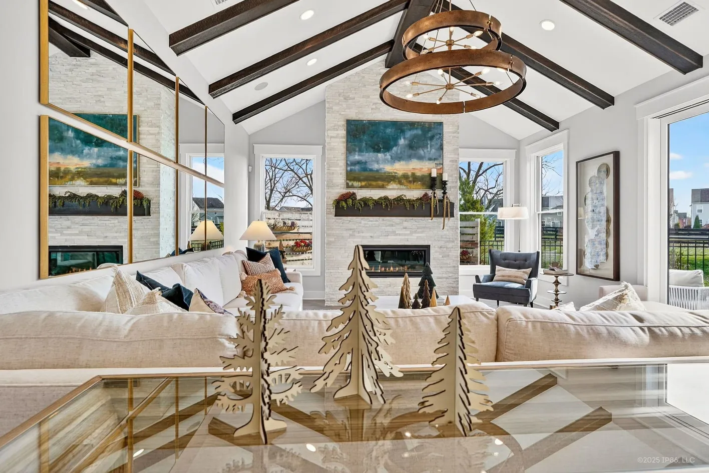 Living room with fireplace