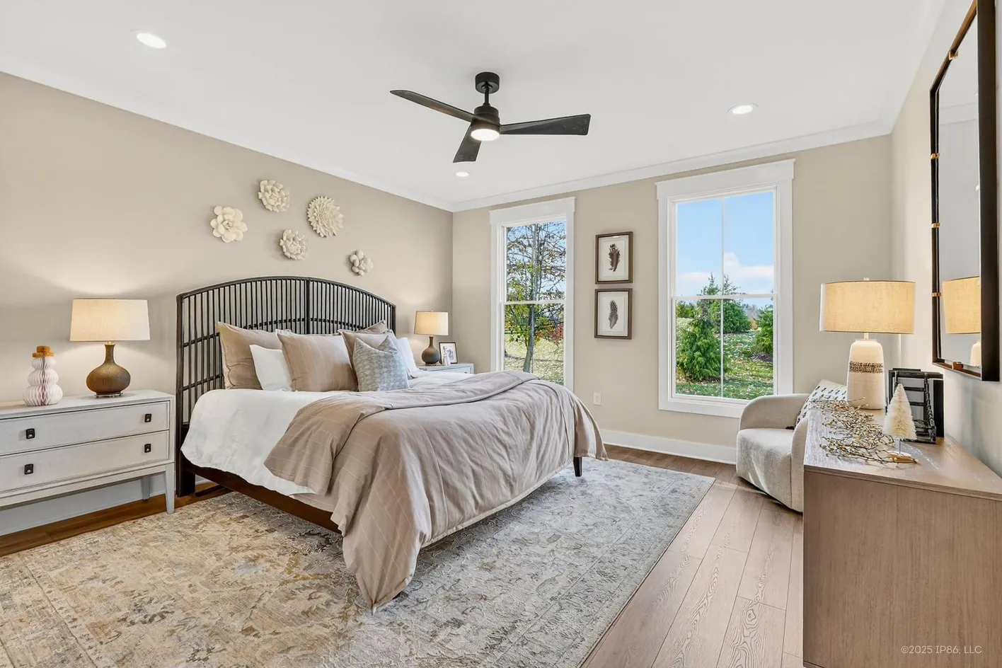 Bedroom with large window