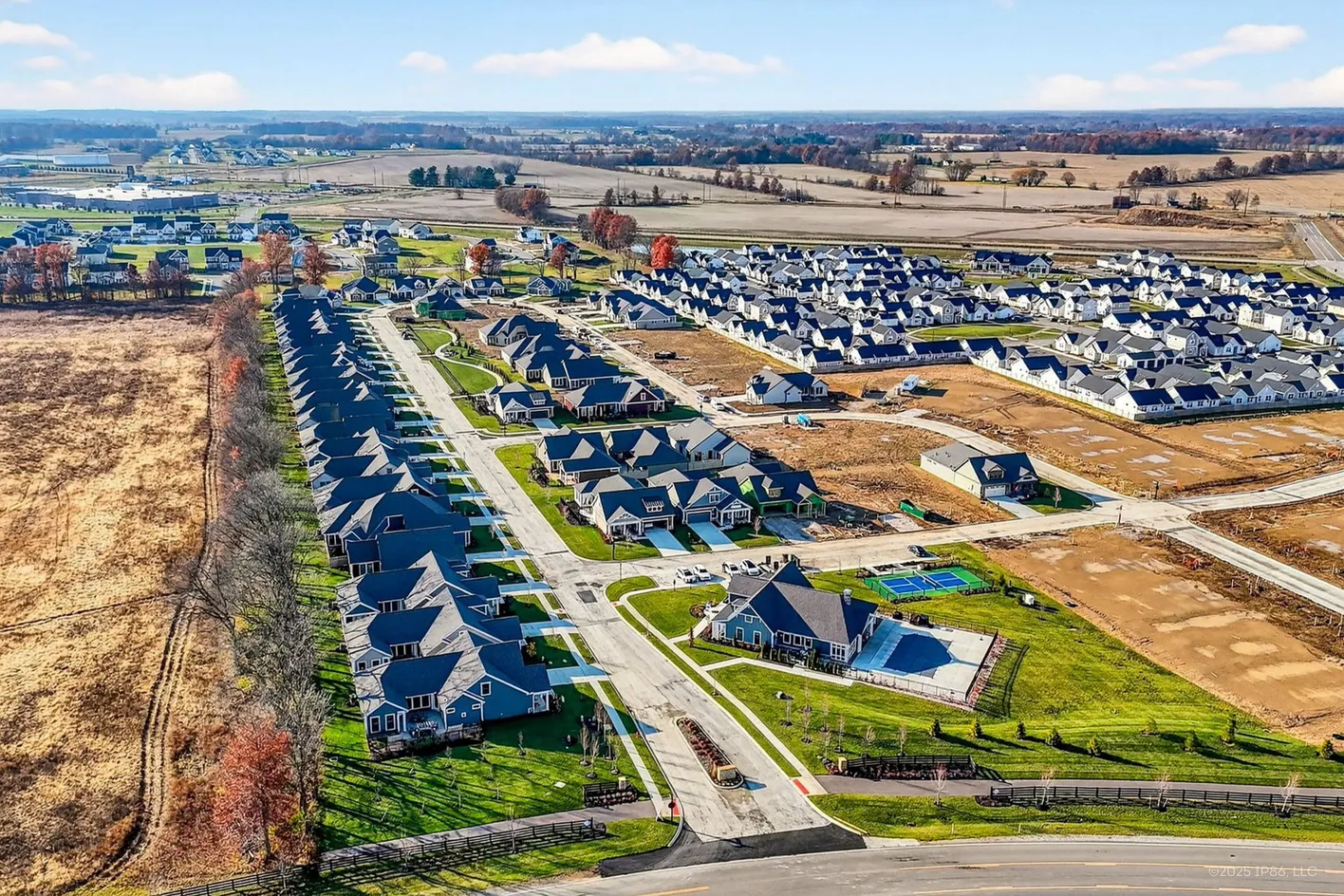 Aerial neighborhood view