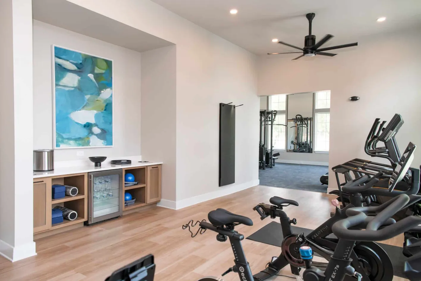 Fitness center cardio room