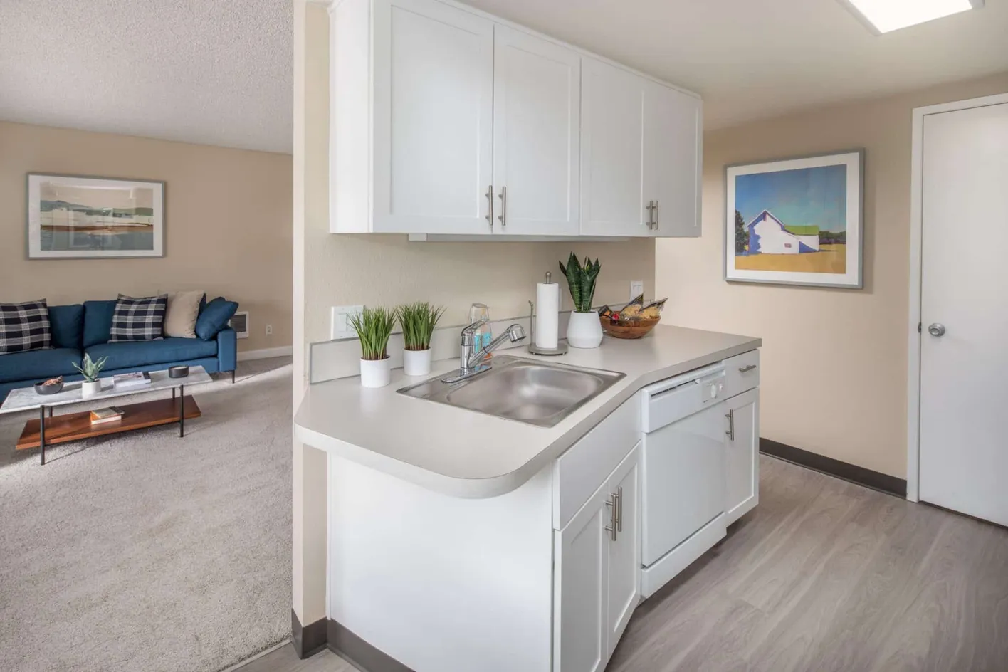 Open kitchen with breakfast bar area