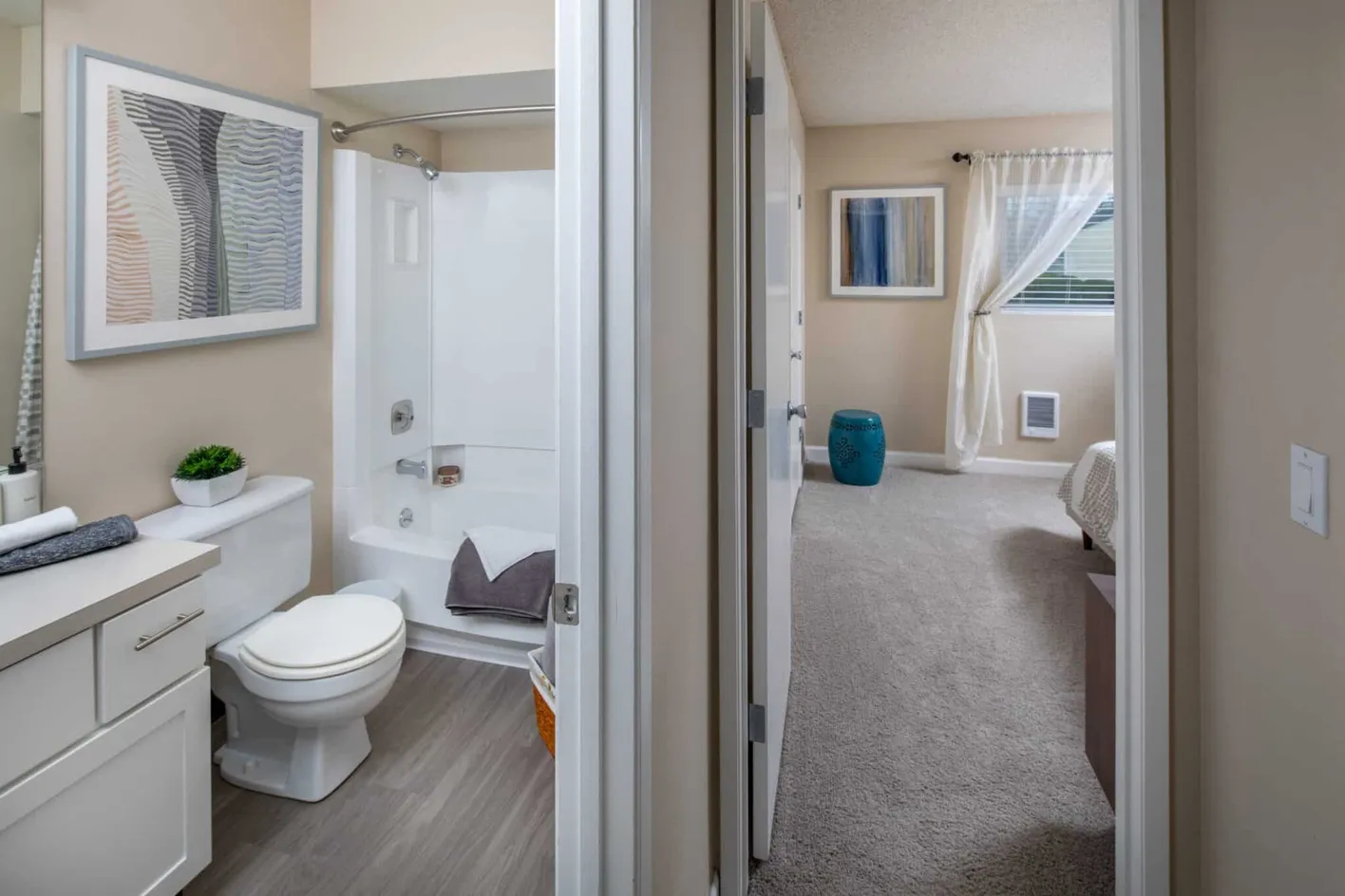 Bedroom and bath layout connection