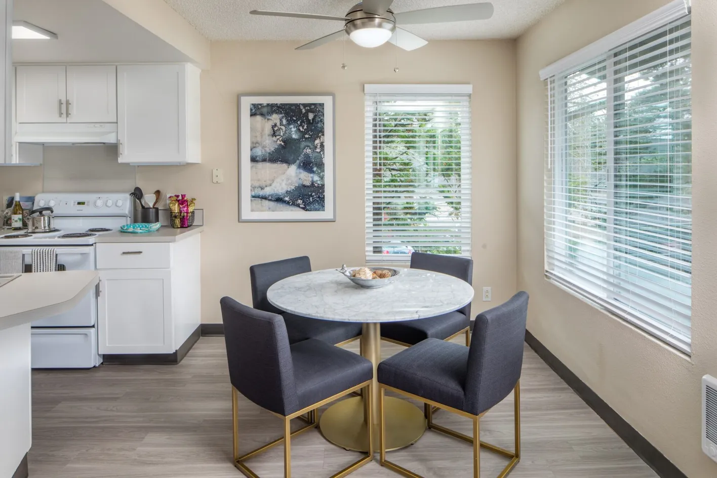 Dining room with abundant daylight