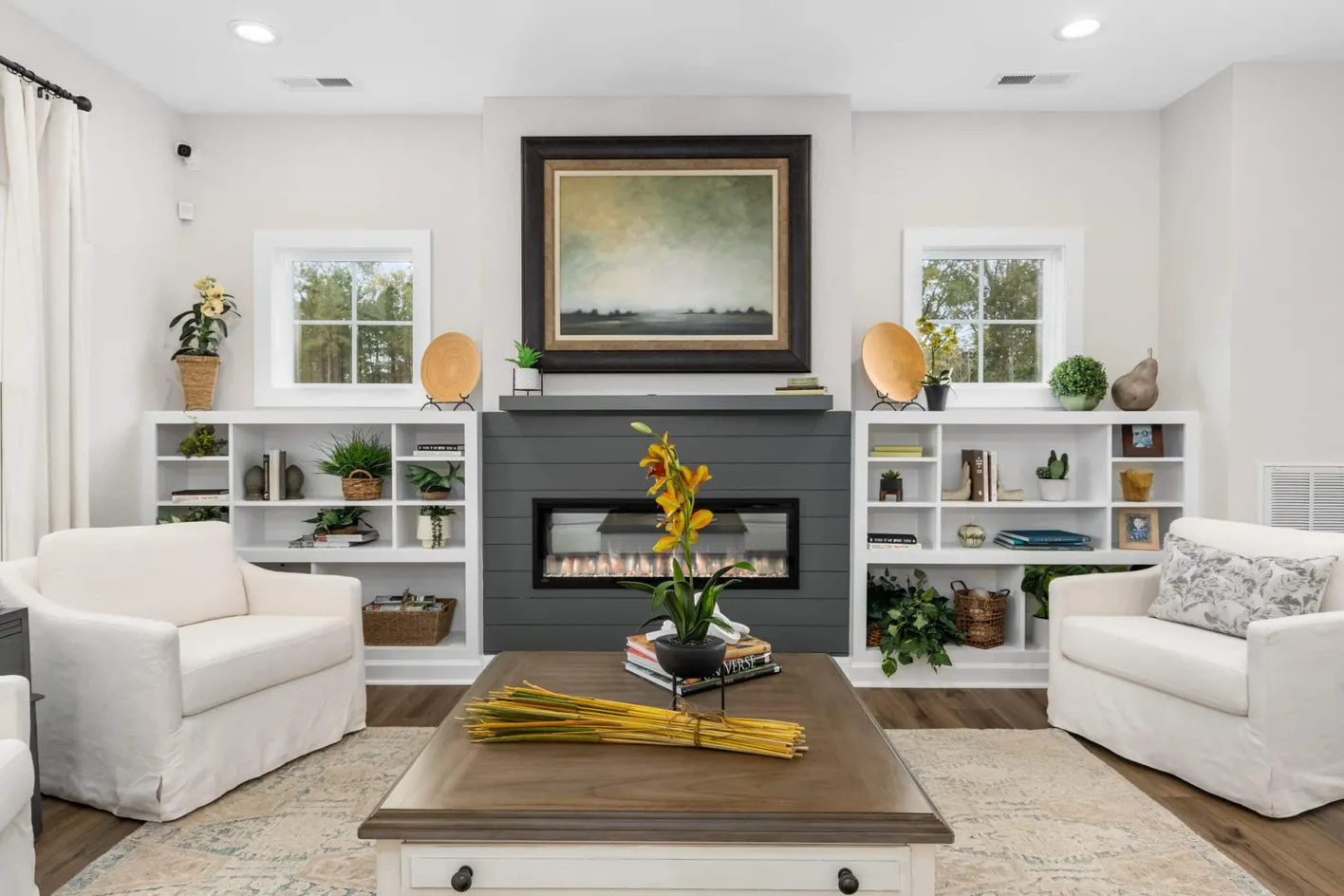 Living Area with Big Fireplace