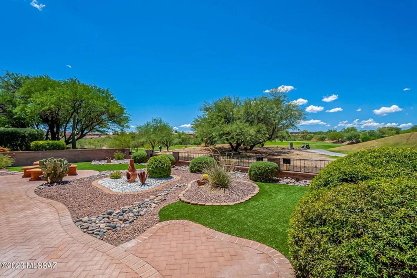 Outdoor area next to golf course