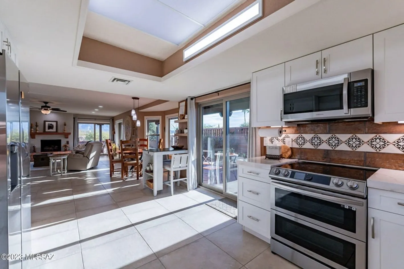Open kitchen and dining room.