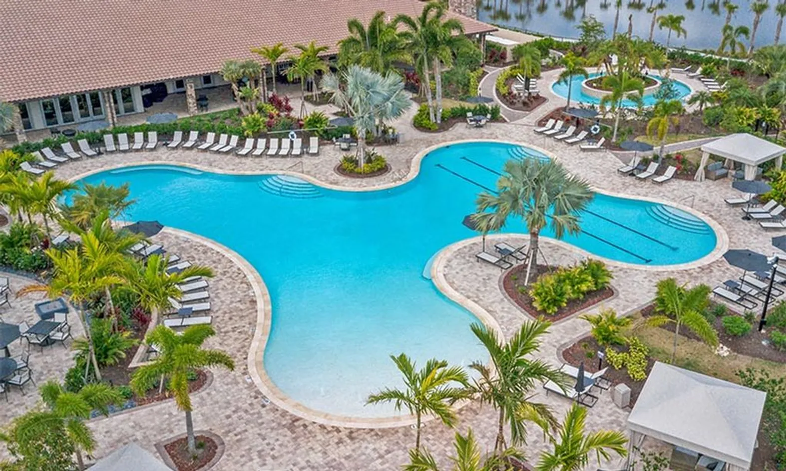 Outdoor Resort-Style & Lap Pool with Zero Entry