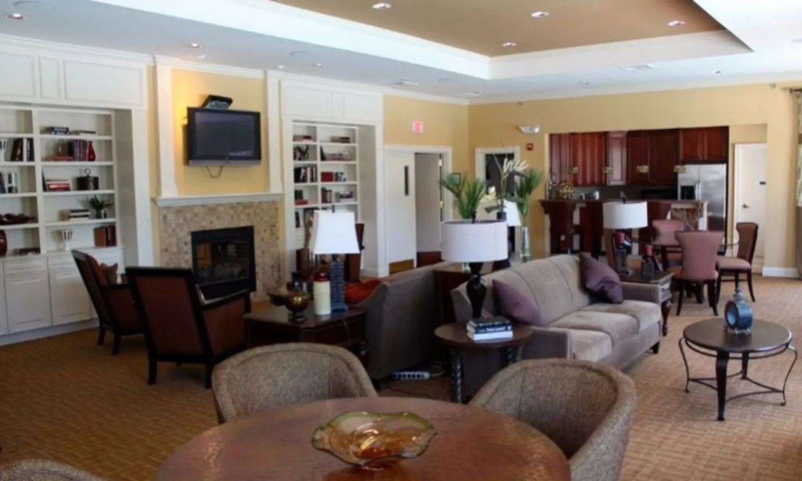 Lobby with Fireplace