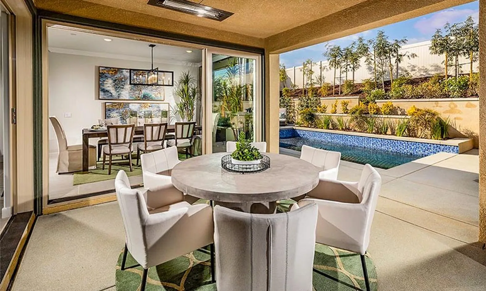Model Outdoor Seating and Pool Options