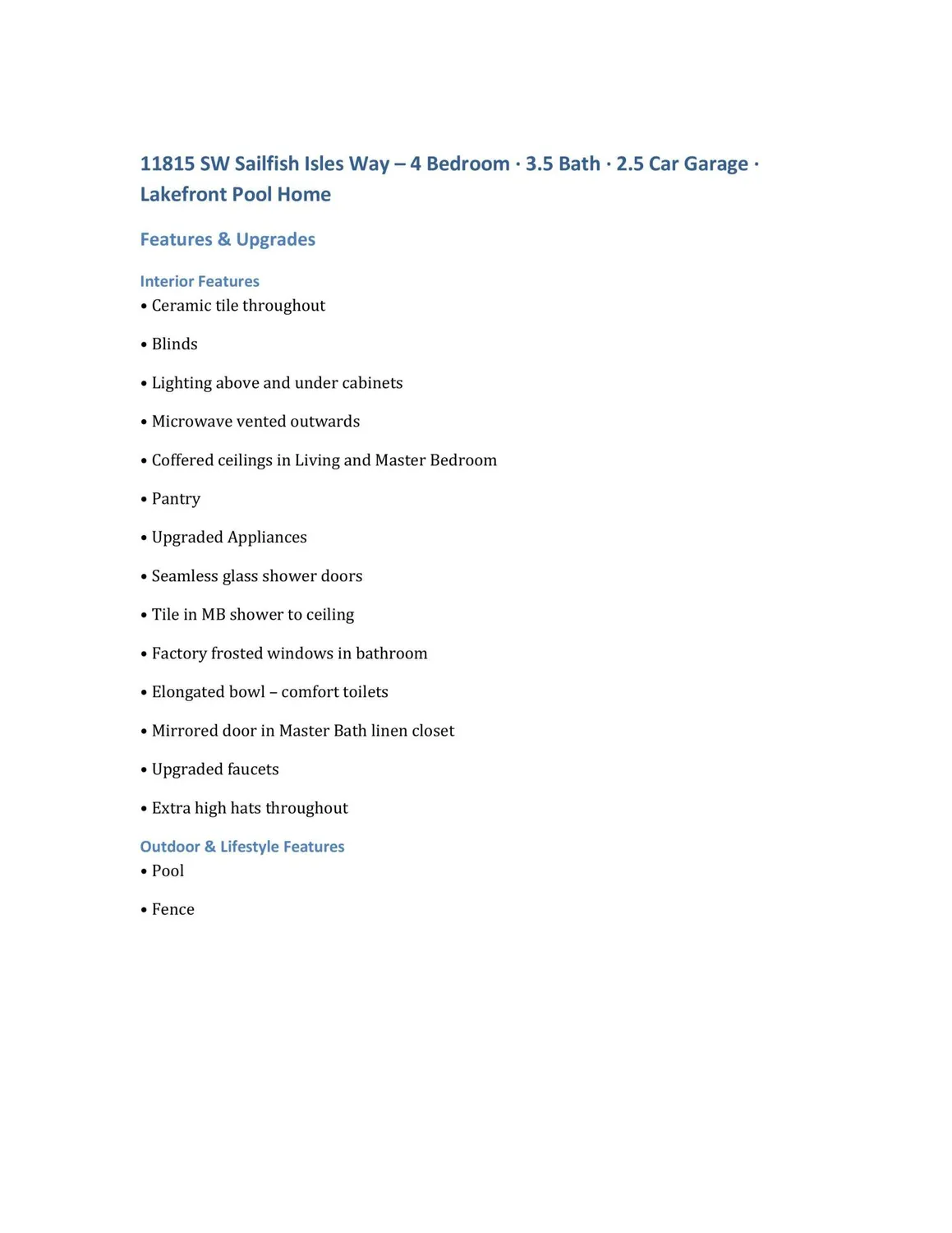 Property Slideshow image 9 of 127 | 11815 sw sailfish isles way, Port Saint Lucie, FL, 34987