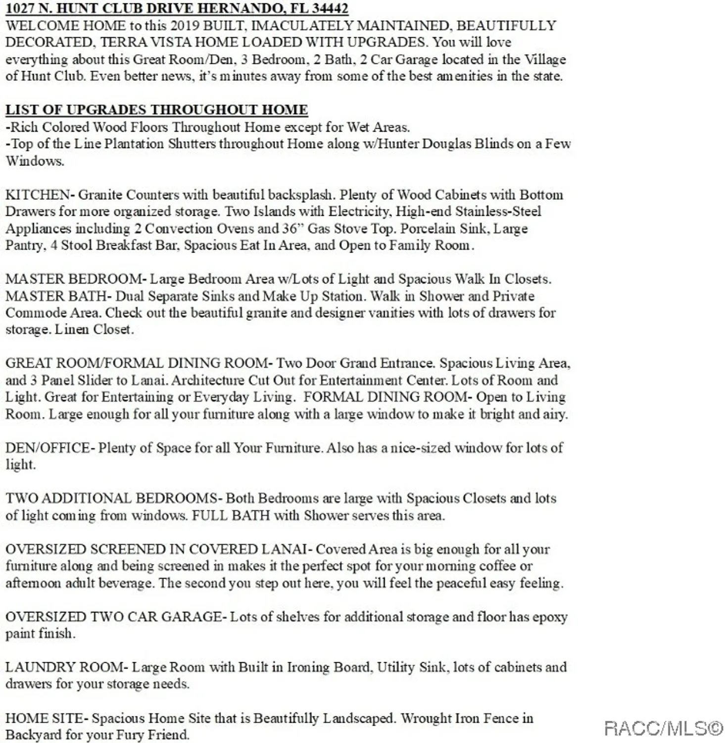 Property Slideshow image 2 of 58 | 1027 n hunt club dr, Hernando, FL, 34442