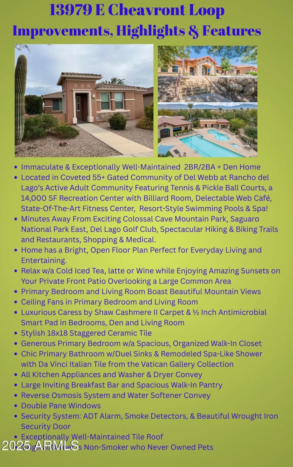 Property Slideshow image 2 of 38 | 13979 e cheavront loop, Vail, AZ, 85641