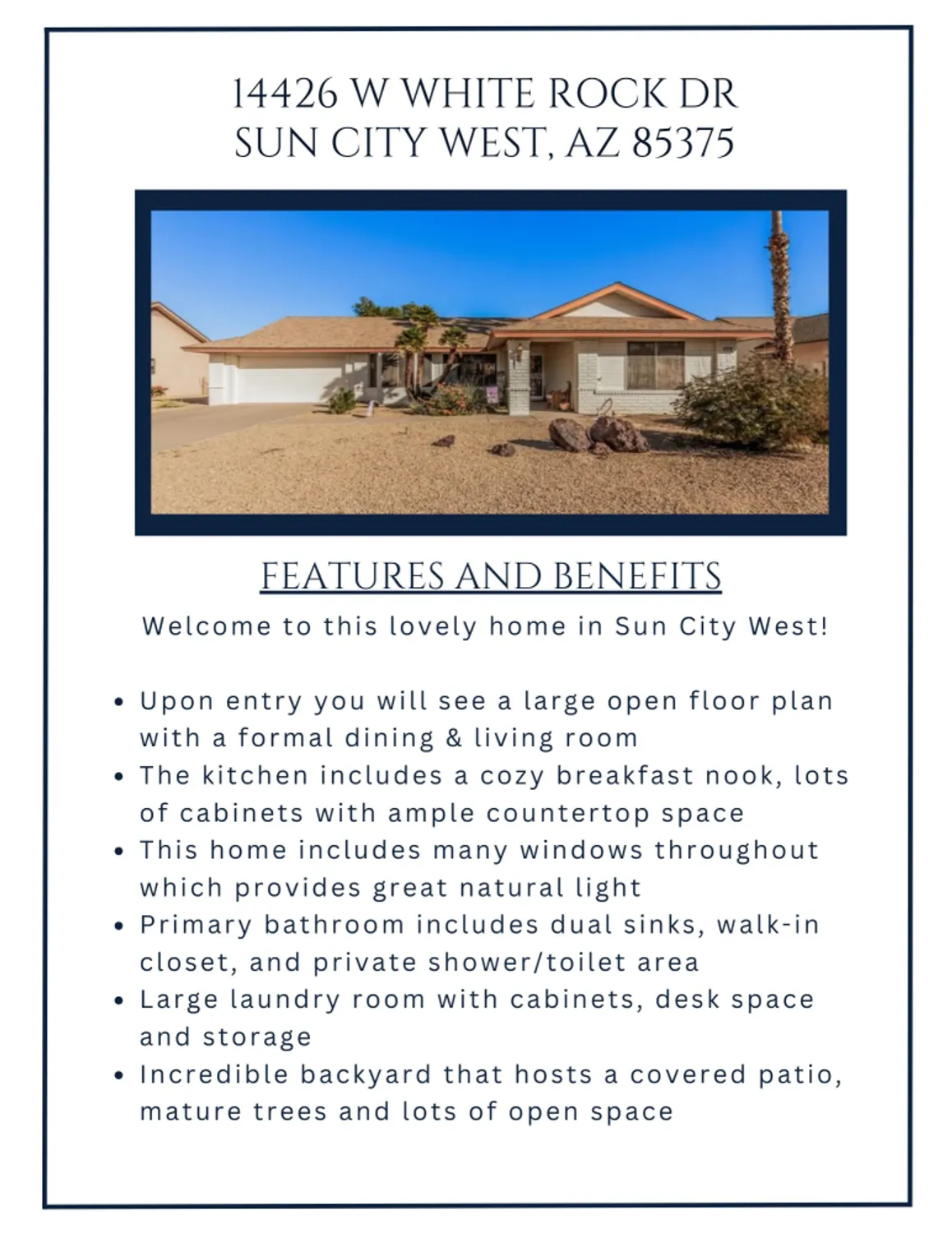 Property Slideshow image 29 of 30 | 14426 w white rock dr, Sun City West, AZ, 85375