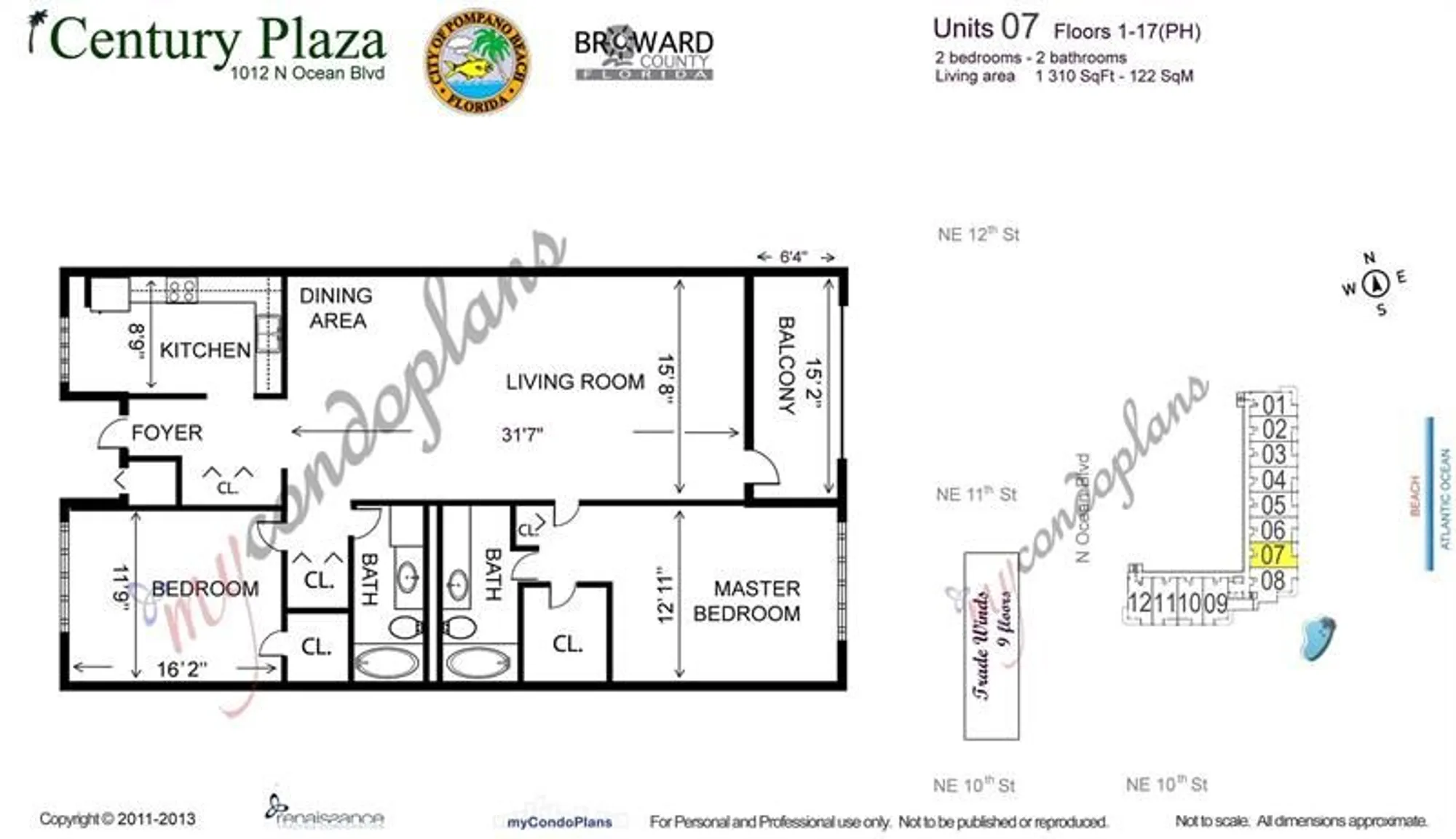Property Slideshow image 33 of 33 | 1012 n ocean blvd 607, Pompano Beach, FL, 33062