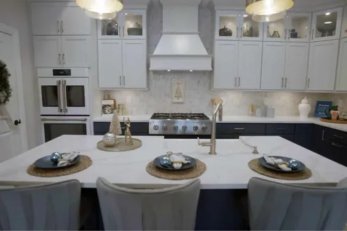 Designer kitchen with oversized island