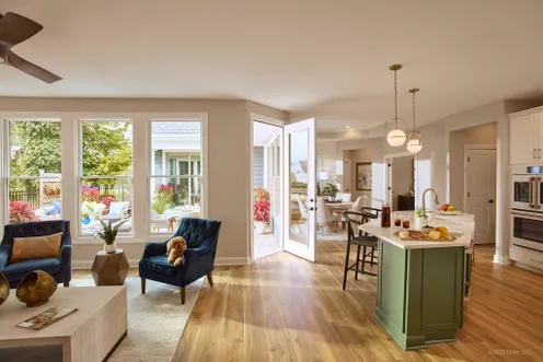 Bright open-concept living