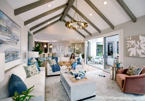 Open living room with patio views
