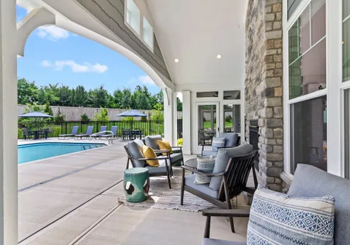 Covered pool patio
