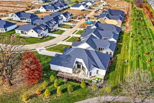 Aerial view of neighborhood