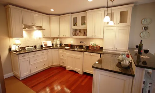 Kitchen with Granite Countertops and Bar