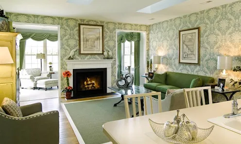 Open Living Area with Fireplace