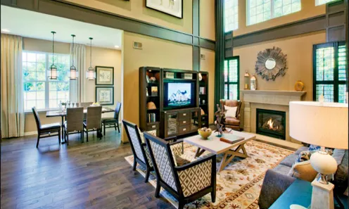 Family Room with High Ceilings