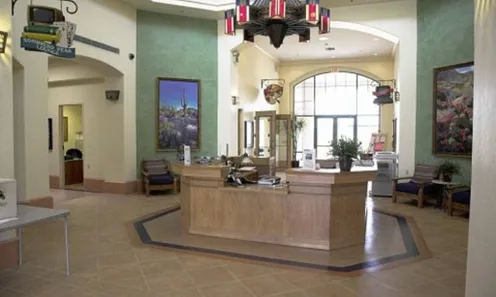Inviting Clubhouse Entrance