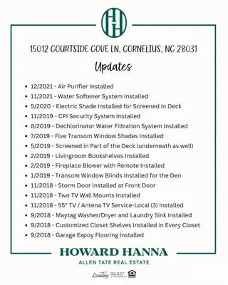 Property Slideshow image 3 of 47 | 15012 courtside cove ln, Cornelius, NC, 28031